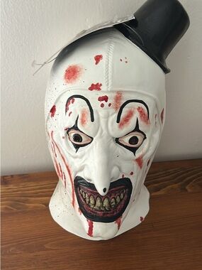 Terrifier Art the Clown Mask - White with Black & Red Details